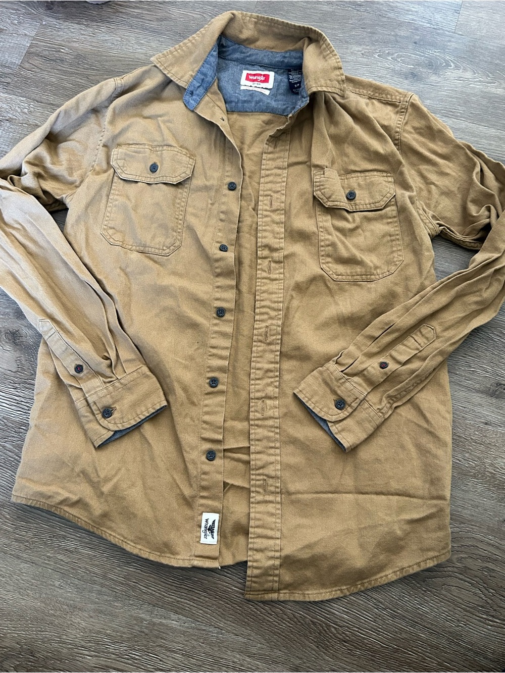 Wrangler Tan cotton Work Shirt with pockets